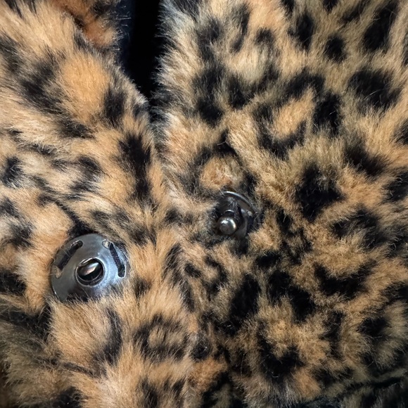Faux Fur Leopard Print Teddy Jacket - Picture 6 of 6